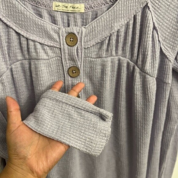 Free People Henley Tee Lilac - Picture 7 of 10